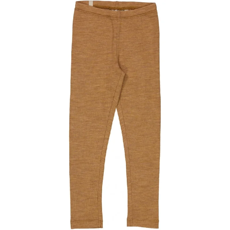 Wind Resistant Pants-Wool Leggings - clay melange