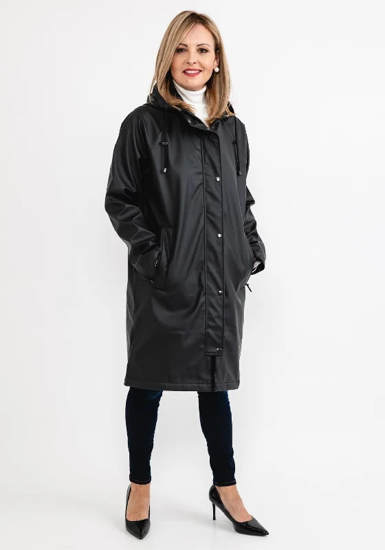 Jackets Cyber Monday-Frandsen Water Resistant Long Raincoat, Black