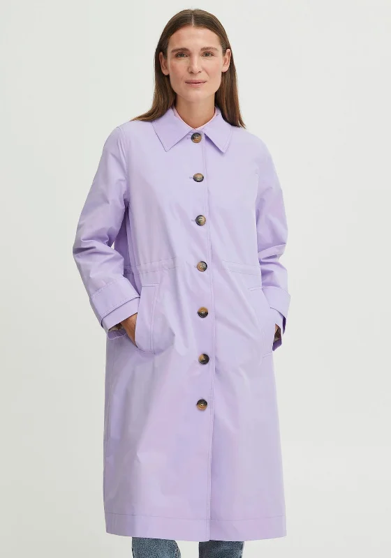 Jackets Multi-Color-b.young Buttoned Long Trench Coat, Lilac