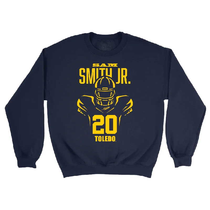 Long Sleeve Trendy-Toldeo Football Navy End Zone Crew - Sam Smith Jr. | #20