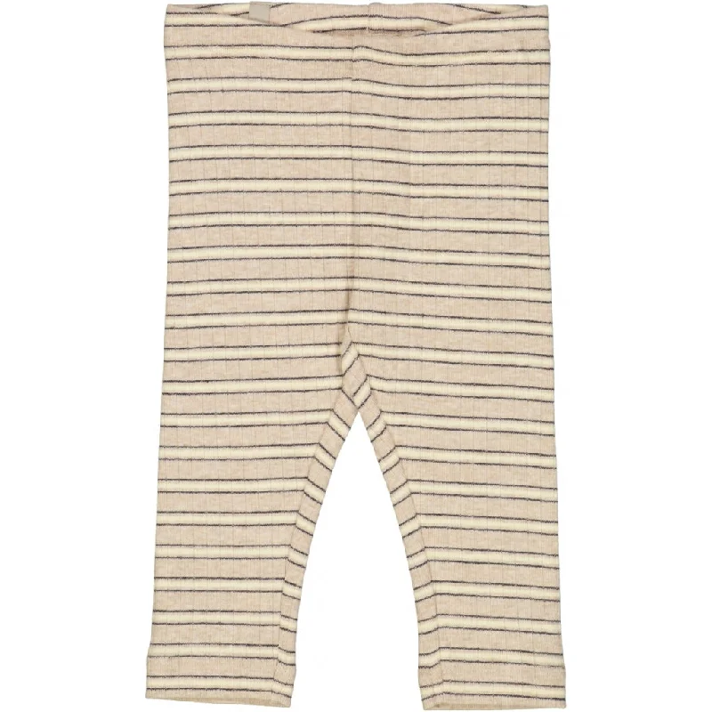 Cowboy Pants-Jersey Leggings - oat melange stripe