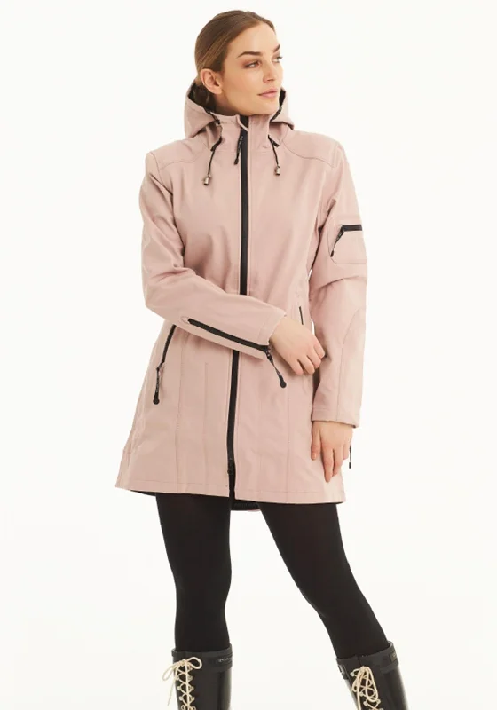 Jackets Tennis-Ilse Jacobsen Rain 07 Hooded Raincoat, Adobe Rose