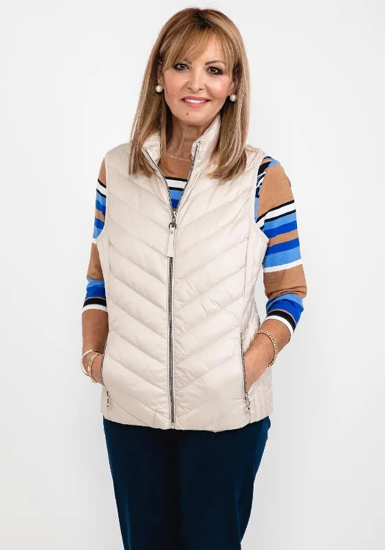 Jackets Concert-Frandsen Short Quilted Gilet, Cream