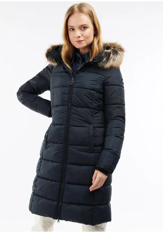 Jackets Girls-Barbour Womens Rosoman Quilted Long Coat, Navy