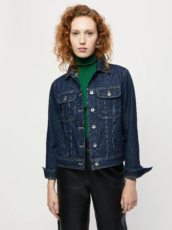 Jackets Fuzzy-Denim Trucker Jacket | Indigo