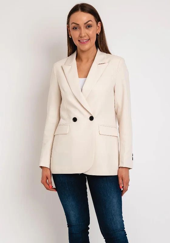 Jackets Letterman-Serafina Collection Double Breasted Blazer, Beige