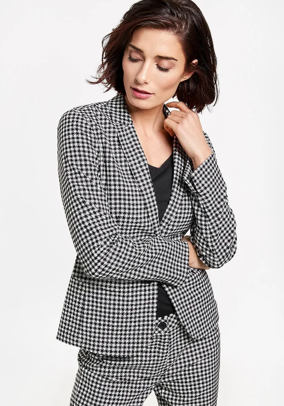 Jackets Boys-Gerry Weber Gingham Check Blazer Jacket, Black & White