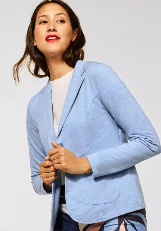 Jackets Polyester-Street One Jersey Blazer, Blue