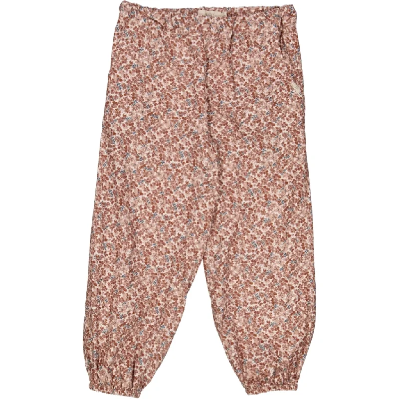 Scrub Pants-Trousers Malou - pale lilac flowers