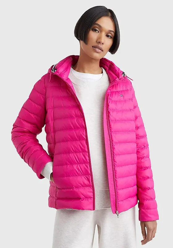 Jackets Pink-Tommy Hilfiger Womens Duck Down Short Jacket, Eccentric Magenta