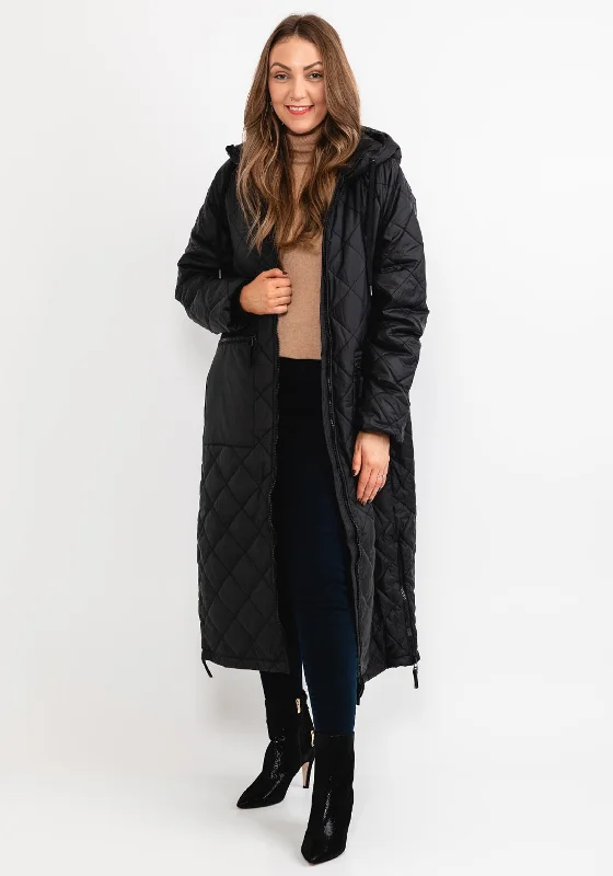 Jackets Football-Ilse Jacobsen Aerial Quilted Long Coat, Black