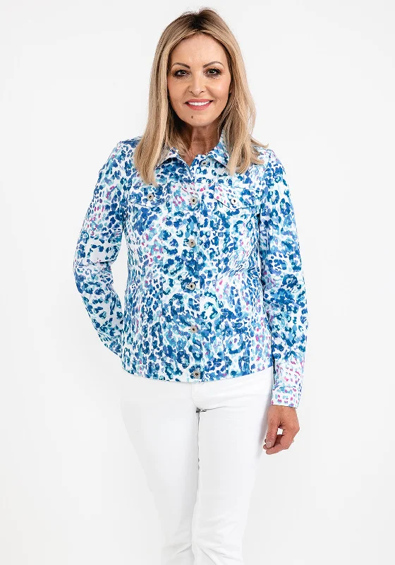 Jackets Urban-Robell Happy Leopard Print Jacket, Blue Multi