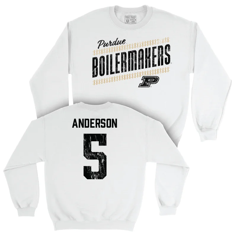 Long Sleeve Running-Women's Volleyball White Slant Crew  - Taylor Anderson