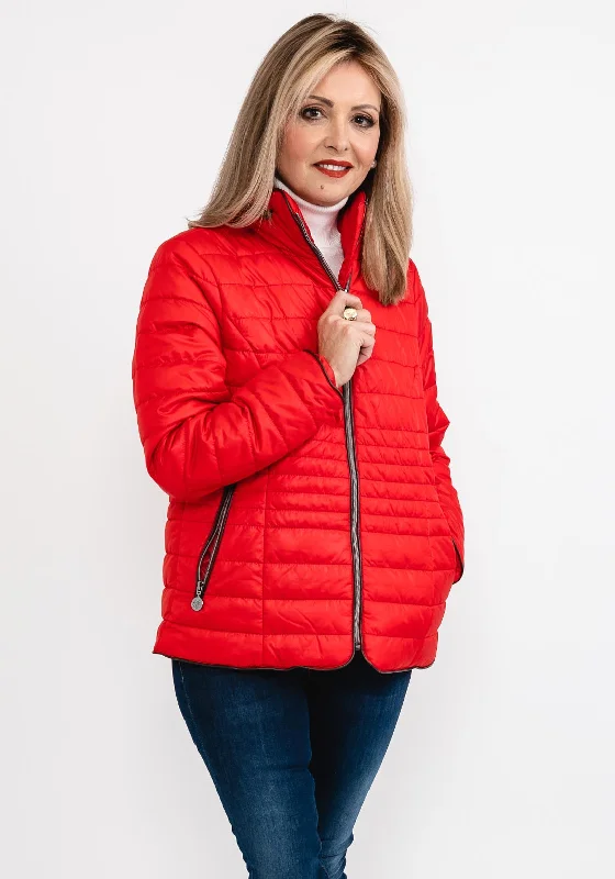 Jackets Durable-Normann Zipped Collar Quilted Jacket, Red