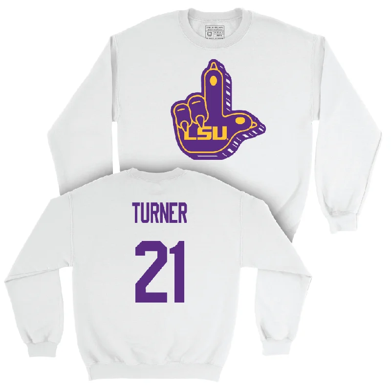 Long Sleeve Hiking-Football White "L" Paw Crew    - Michael Turner