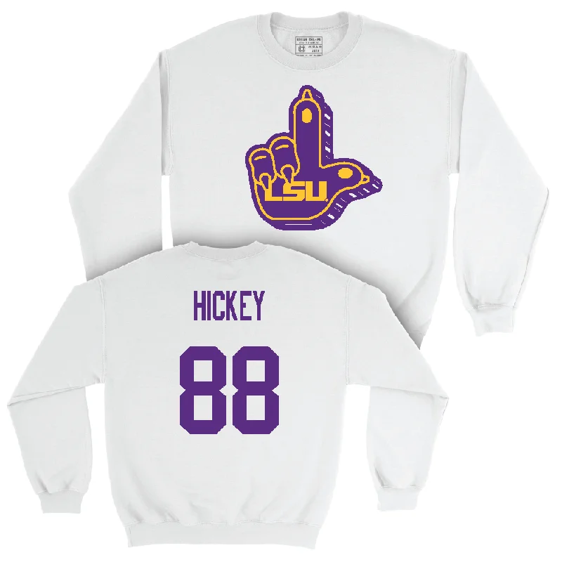 Long Sleeve Wool-Football White "L" Paw Crew  - Preston Hickey