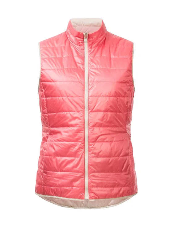 Jackets Basketball-Just White Reversible Quilted Gilet, Pink & Champagne