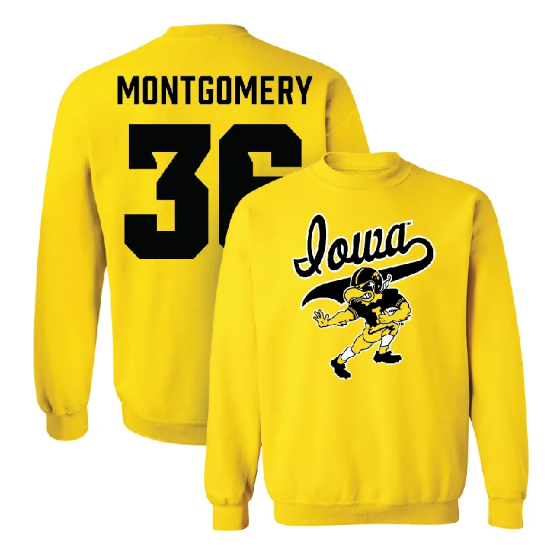 Long Sleeve Soft Touch-Gold Football Mascot Crew   - Jayden Montgomery