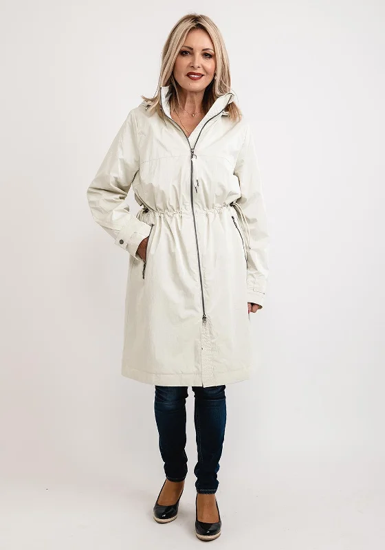 Jackets TV Show-Frandsen Long Parka Jacket, Cream