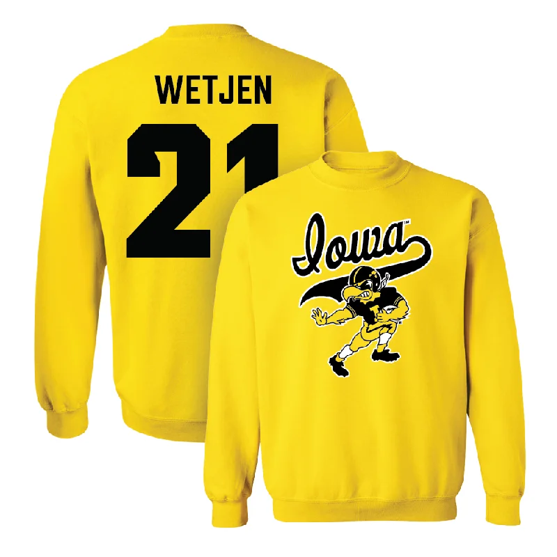 Long Sleeve Music-Gold Football Mascot Crew   - Kaden Wetjen