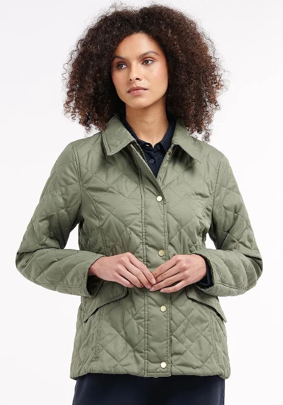 Jackets Skateboard-Barbour Womens Faith Quilted Short Jacket, Rosemary Green