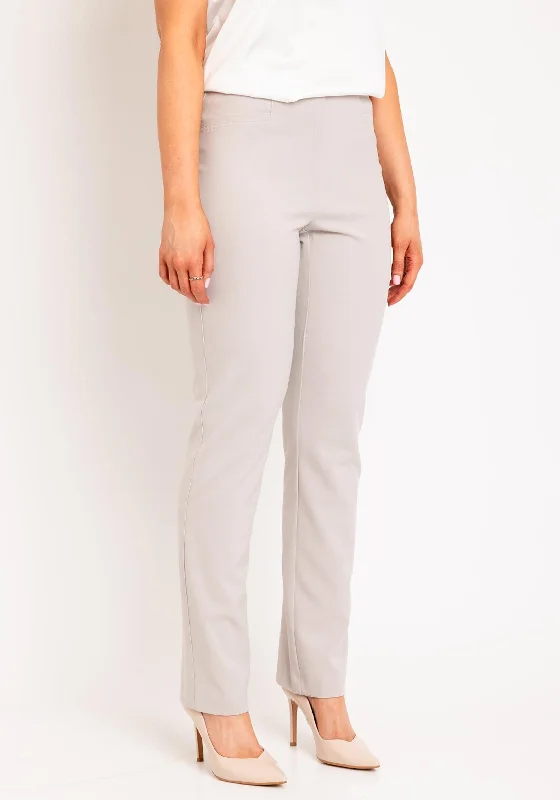 Stretch Pants-Robell Jacklyn Slim Comfort Trousers, Beige