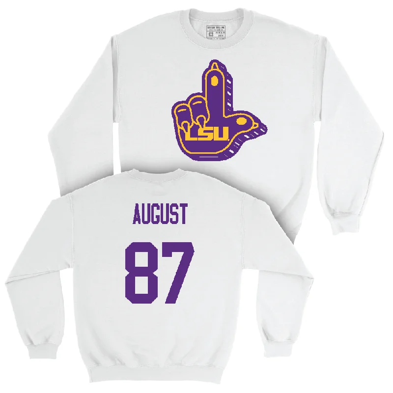 Long Sleeve Music-Football White "L" Paw Crew  - Joey August