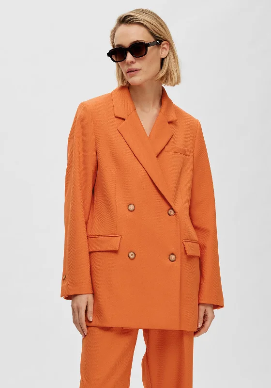 Jackets Office-Selected Femme Nella Relaxed Blazer, Orangeade