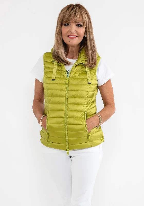 Jackets Wool-Barbara Lebek Hooded Quilted Gilet, Lime Green