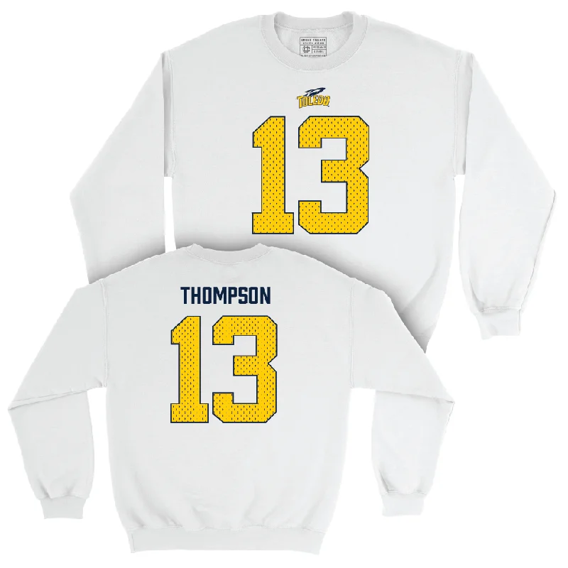 Long Sleeve Band-Toledo Football White Blitz Crew - Nicholas Thompson | #13