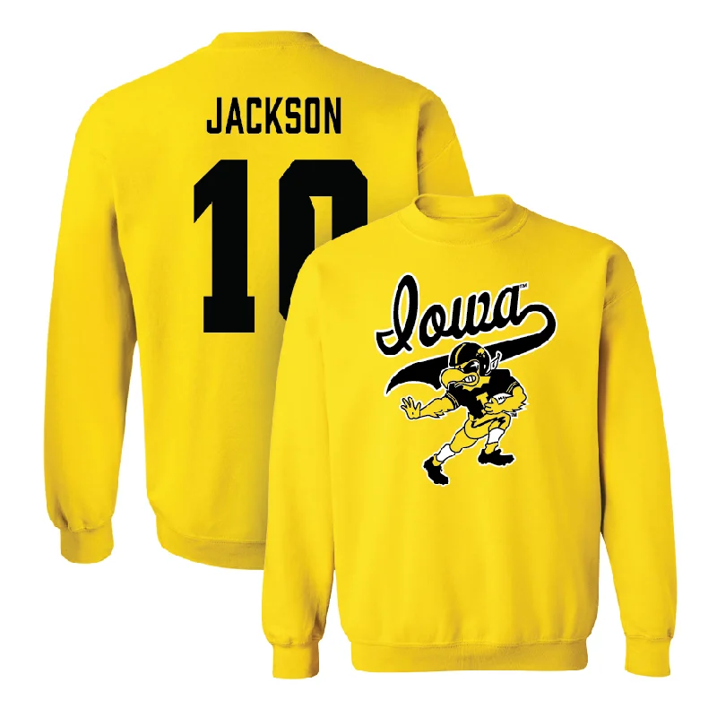 Long Sleeve Travel-Gold Football Mascot Crew - Nick Jackson