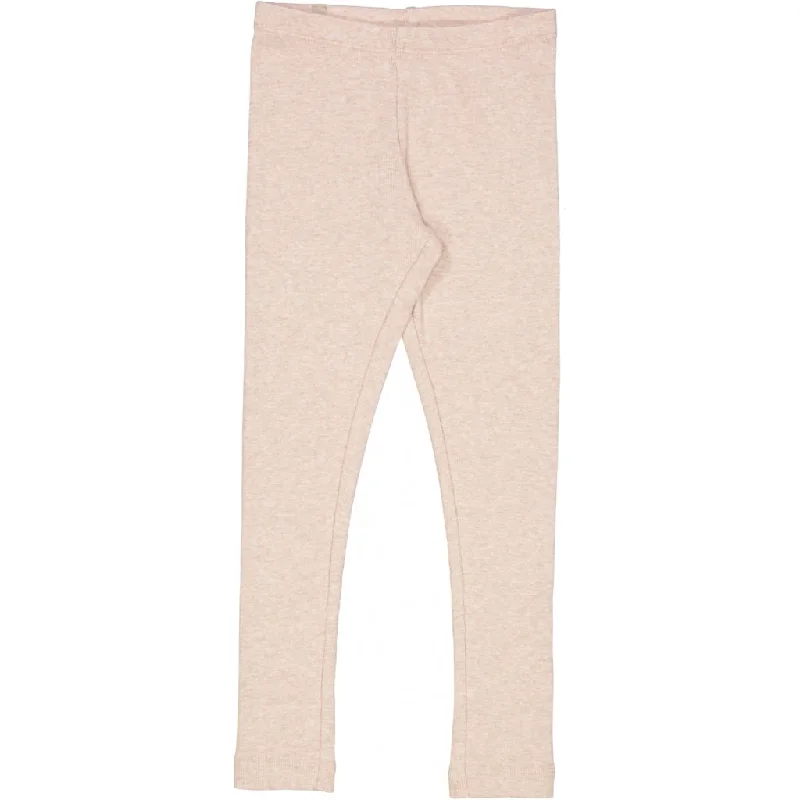 Loose Fit Pants-Rib Leggings - rose melange