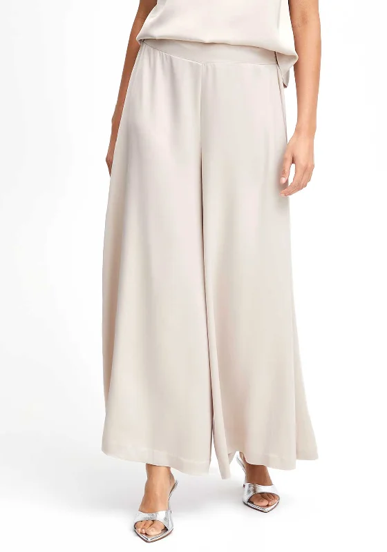 Climbing Pants-B.Young Esto Satin Culotte Trousers, Sand