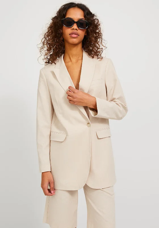 Jackets TV Show-JJXX Mary Linen Blazer, Beige