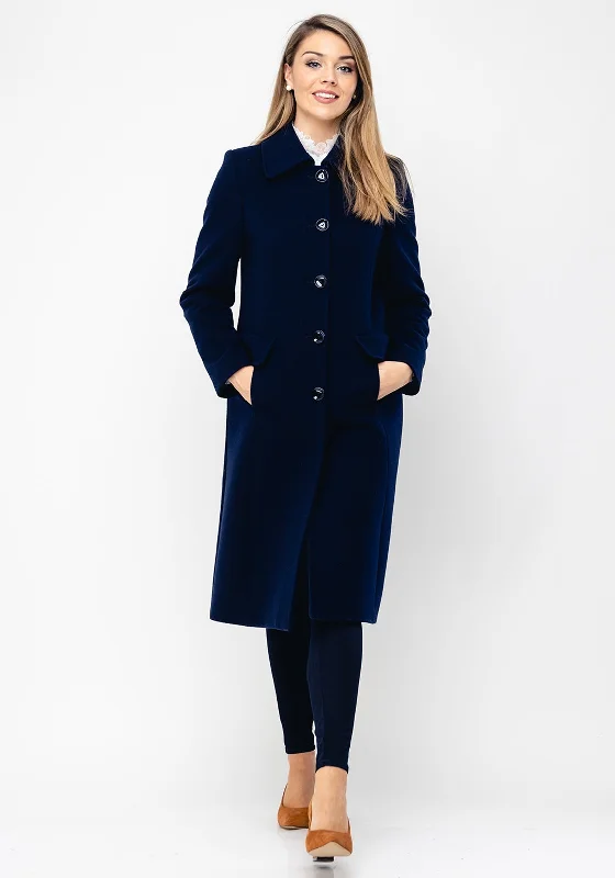 Jackets Funny-Christina Felix Classic Wool & Cashmere Coat, Navy