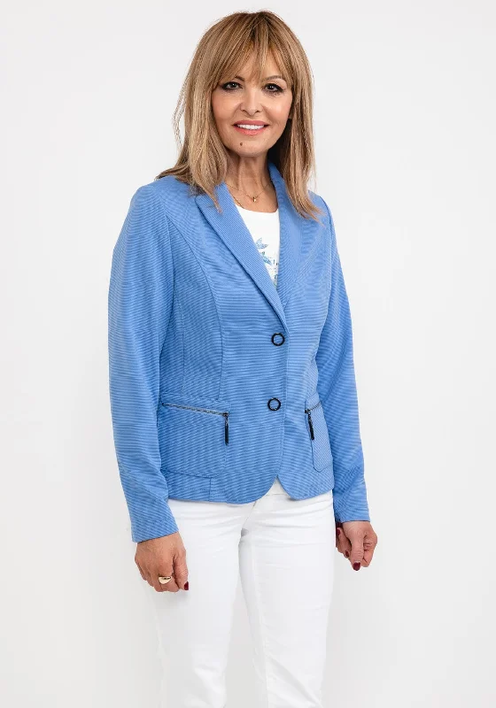 Jackets Camping-Barbara Lebek Ribbed Blazer Style Jacket, Blue