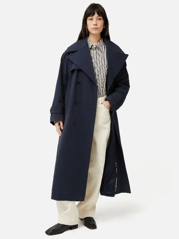 Jackets Workwear-Nelson Cotton Trench Coat | Blue