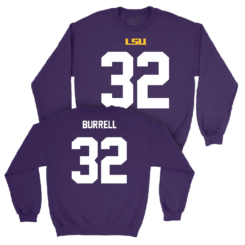 Long Sleeve Warm-LSU Football Purple Shirsey Crew  - Aeron Burrell