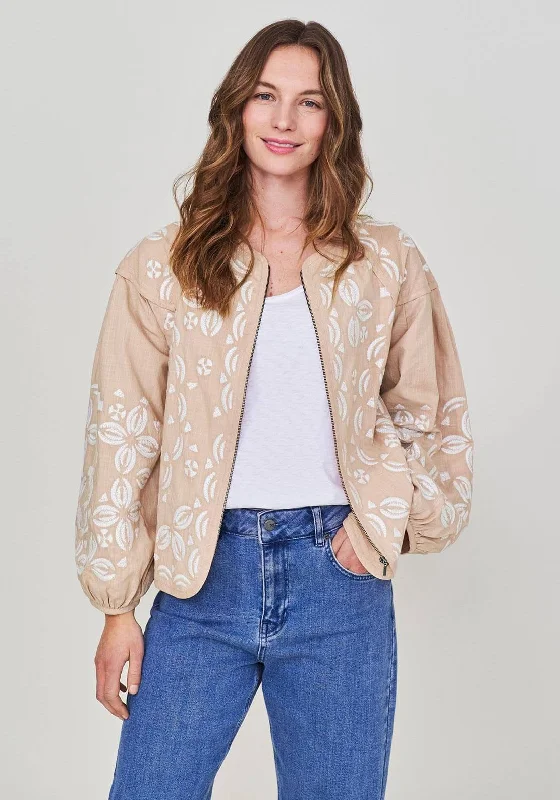 Jackets Urban-White Stuff Emel Embroidered Jacket, Natural