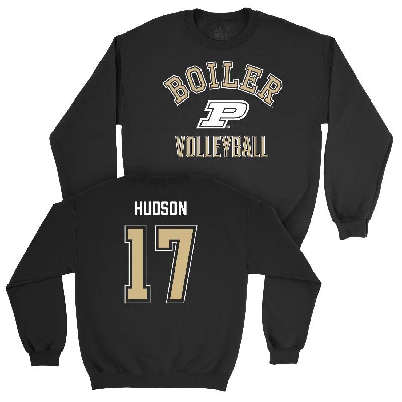 Long Sleeve Casual-Women's Volleyball Black Classic Crew - Eva Hudson | #17