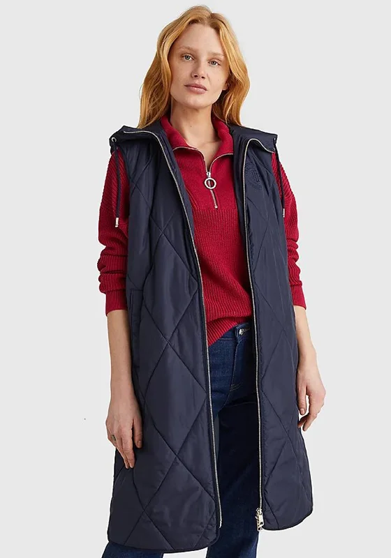 Jackets Modern-Tommy Hilfiger Womens Sorona Quilted Gilet, Navy