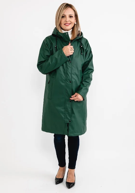 Jackets Free Shipping-Frandsen Water Resistant Long Raincoat, Pine Green