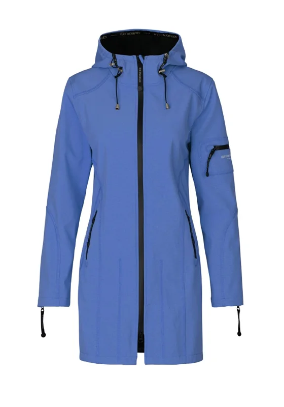 Jackets TV Show-Ilse Jacobsen Rain 07 Hooded Raincoat, Azure Blue