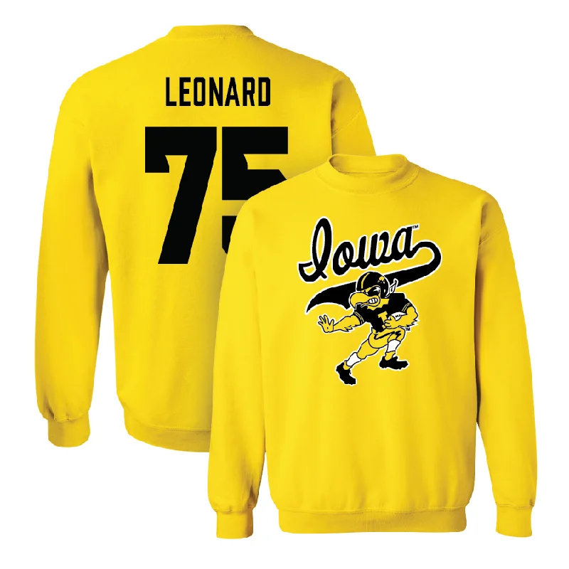 Long Sleeve Wool-Gold Football Mascot Crew - Cannon Leonard