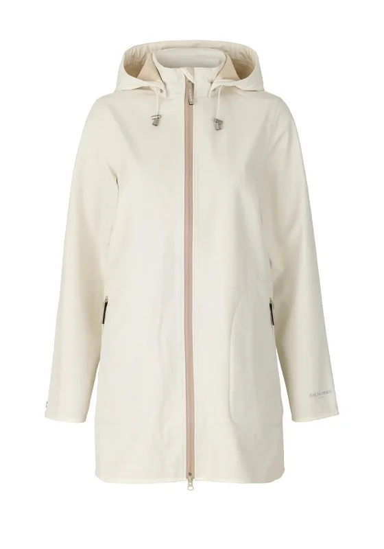 Jackets Durable-Ilse Jacobsen Rain 135 Long Raincoat, White Sugar