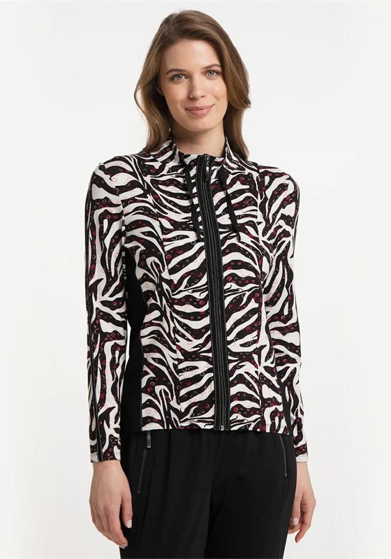 Jackets Fraternity-Barbara Lebek Abstract Print Light Jersey Jacket, Black Multi