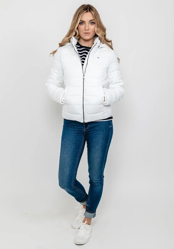 Jackets Stylish-Tommy Jeans Womens Basic Quilted Jacket, White