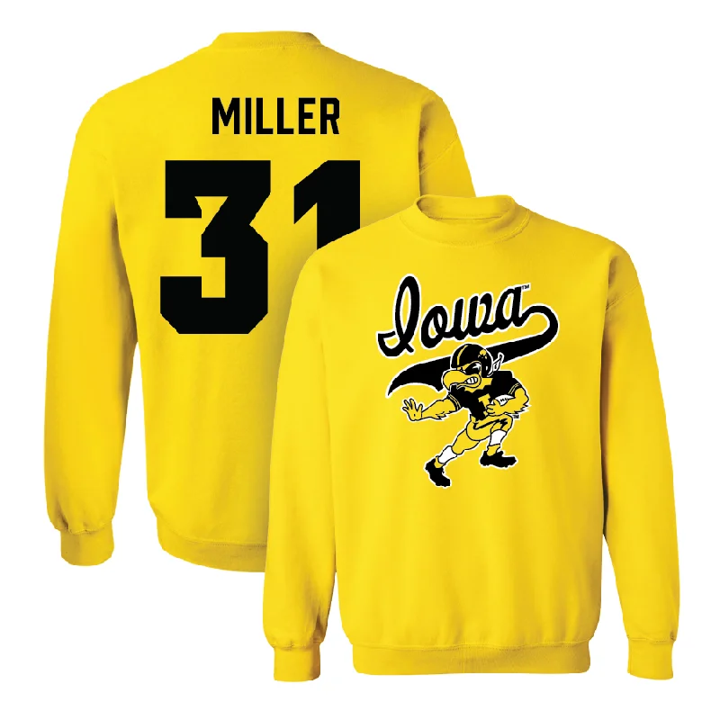 Long Sleeve Christmas-Gold Football Mascot Crew   - Eli Miller