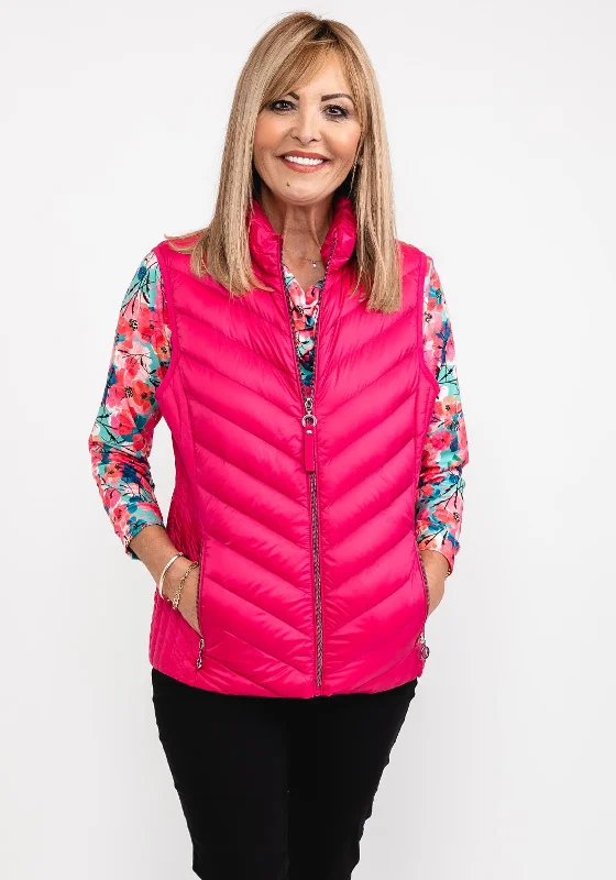 Jackets Travel-Frandsen Short Quilted Gilet, Fuchsia