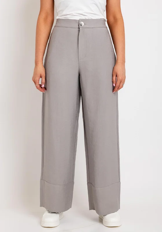 Breathable Pants-Naya Wide Leg Tailored Trouser, Mink